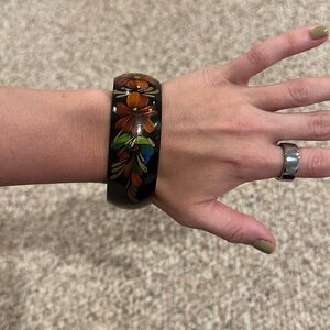 Vintage wooden bangle bracelet